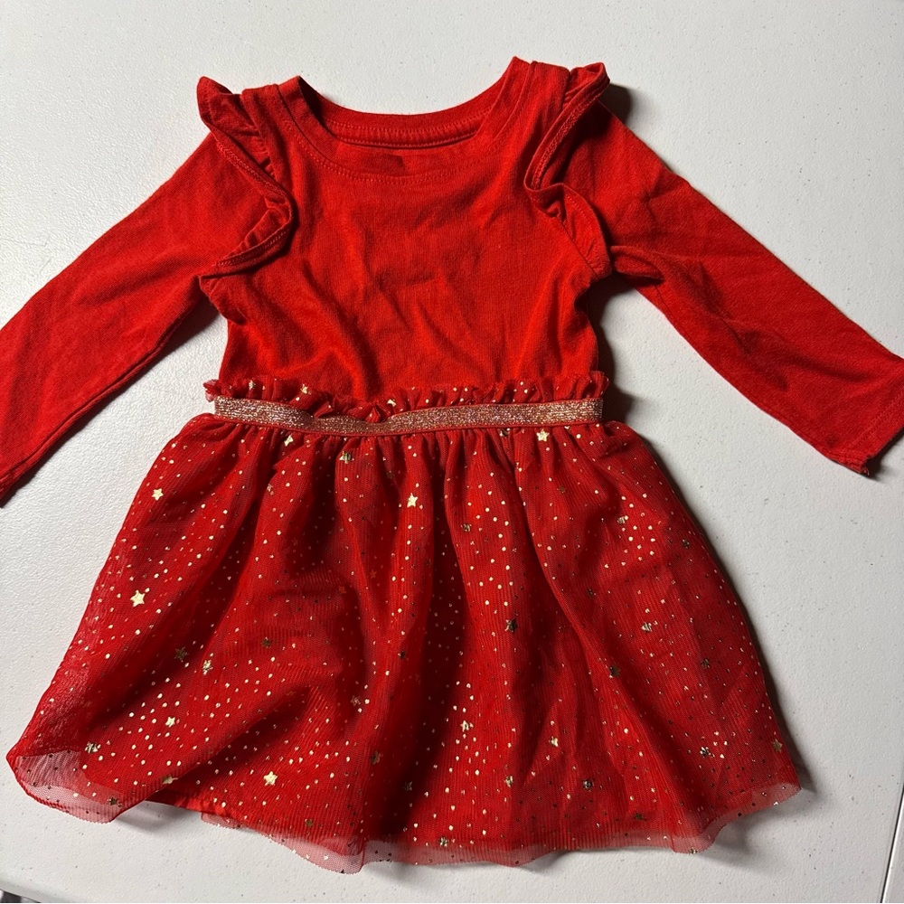 4/$10! Cat & Jack Red Christmas Dress